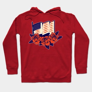 4th of july american flag over roses Hoodie